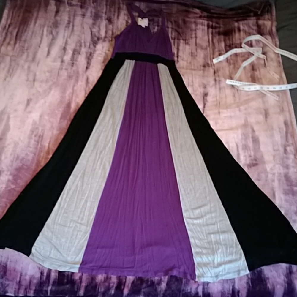 Purple black and grey maxi dress